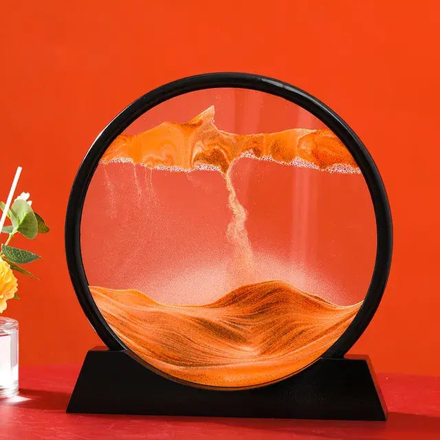 3D Moving Sand Art Decor Orange