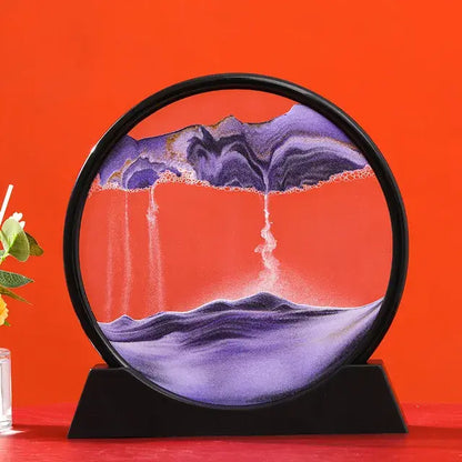 3D Moving Sand Art Decor Purple