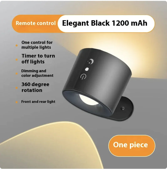 Nordidc 360º Rotating Rechargeable Dimming Lamp with Control Remote and Multiple Light Options