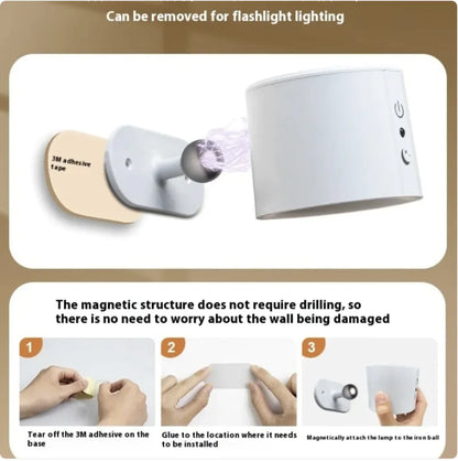 Nordidc 360º Rotating Rechargeable Dimming Lamp with Control Remote and Multiple Light Options